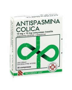 Antispasmina Colica 10mg + 10mg Papaverina Belladonna 30 Compresse Rivestite