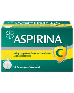 Aspirina C per Influenza, Raffreddore e Febbre con Vitamina C, 20 Compresse Effervescenti