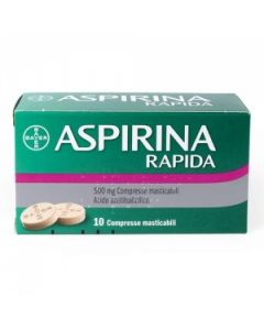Aspirina Rapida Trattamento Febbre e Dolore 500mg Acido Acetilsalicilico 10 Compresse