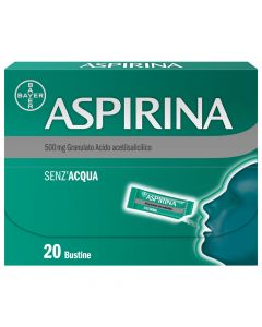 Aspirina in Granuli Senza Acqua Antidolorifico e Antinfiammatorio per Mal di Testa 20 Bst