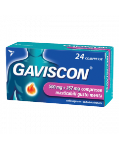 Gaviscon Compresse Masticabili Aroma Menta 500 mg + 267 mg 24 Compresse