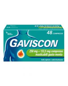Gaviscon Compresse Masticabili Aroma Menta 250 mg + 133,5 mg 48 Compresse