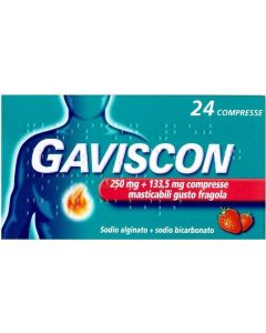 Gaviscon Compresse Masticabili Aroma Fragola 250 mg + 133,5 mg 24 Compresse