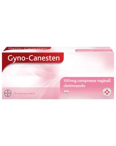 Gyno-Canesten contro Sintomi Candida, Prurito, Bruciore Intimo e Perdite 12 Cpr Vaginali
