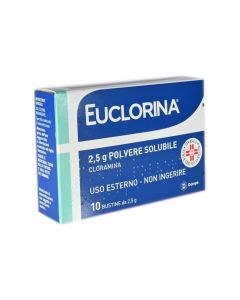 Euclorina Polvere Solubile Cloramina Disinfettante 10 Bustine 2,5 gr