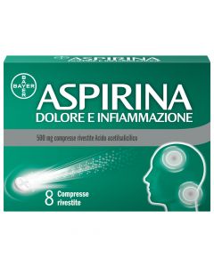 Aspirina Dolore e Infiammazione, Antidolorifico e Antinfiammatorio, 8 Compresse