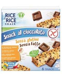 Rice&Rice Snack Al Cioccolato Biologico Senza Glutine Senza Latte 6x21 g