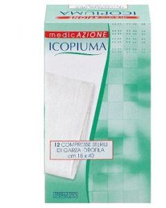 Icopiuma Compresse Sterili di Garza Idrofila 18x40 cm 12 Pezzi