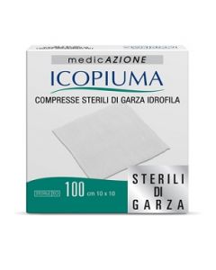 Icopiuma Compresse Sterili di Garza Idrofila 10x10 cm 100 Pezzi