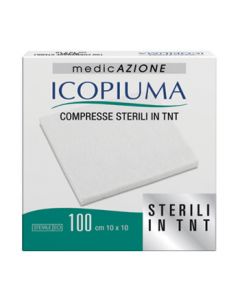 Icopiuma Compresse Adesive di Garza Sterili in TNT 10x10 cm 100 Pezzi
