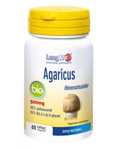 LongLife Agaricus Bio 500mg Integratore Alimentare 60 Capsule