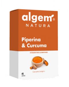 Algem Natura Piperina&Curcuma Integratore Antiossidante 45 Capsule