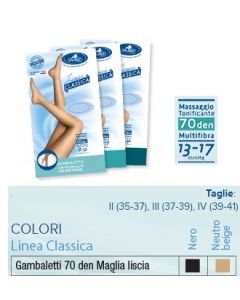 Sauber Linea Classica Gambaletto 70 Den Maglia Liscia Colore Nero Taglia 3
