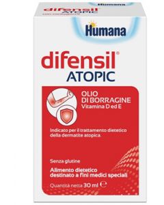 Humana Difensil Atopic Olio di Borragine Per Trattamento Dermatite Atopica 30 ml