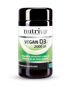 Nutriva Vegan D3 2000UI Integratore Vitaminico 60 Compresse Masticabili