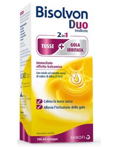 Bisolvon Duo Emolliente Sciroppo Contro Tosse e Gola Irritata 100 ml