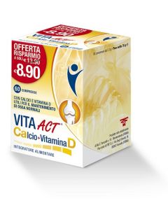 Vita Act Calcio + Vitamina D Integratore Alimentare 60 Compresse
