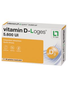 Vitamin D-Loges 5.600 UI Integratore Vitamina D 30 Gelatine Masticabili