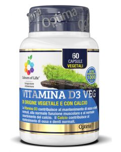 Colours Life Vitamina D3 Integratore Alimentare 60 Capsule Vegetali