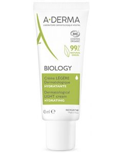A-Derma Biology Crema Leggera Dermatologica per Pelle Sensibile 40 ml