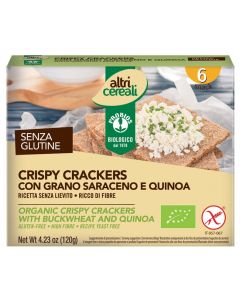 Altricereali Crispy Crackers Con Grano Saraceno E Quinoa Senza Glutine 120g
