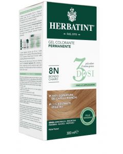 Herbatint Tintura Capelli Gel Permanente 3Dosi 8N Biondo Chiaro 300 ml