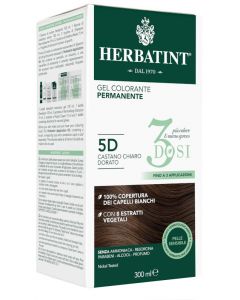 Herbatint Tintura Capelli Gel Permanente 3Dosi 5D Castano Chiaro Dorato 300 ml