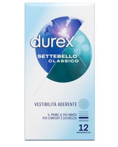 Durex Settebello Classico Profilattico Trasparente Lubrificato 12 Pezzi