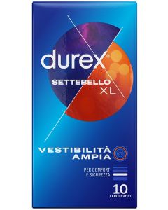 Durex Settebello Xl Preservativo Vestibilità Ampia Extralarge 10 Pezzi