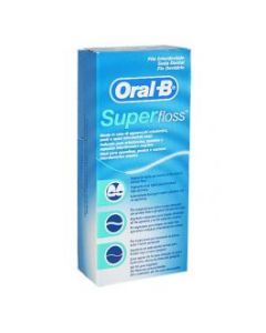 Oral-B Superfloss Filo Interdentale Ponti Apparecchi Ortodontici 50 Fili Pre-Misurati