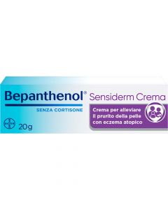Bepanthenol Sensiderm Crema lenitiva per Dermatite Eczema e Prurito Senza Cortisone 20g
