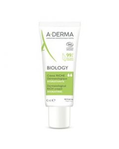 A-Derma Biology Crema Ricca Dermatologica per Pelli Secche e Fragili 40 ml