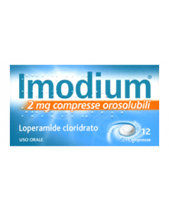 Imodium 2 mg Loperamide cloridrato Diarrea 12 Compresse Orosolubili