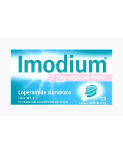 Imodium 2 mg Loperamide cloridrato Diarrea 12 Capsule Molli