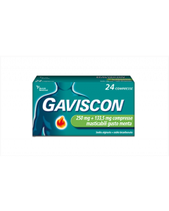Gaviscon Compresse Masticabili Aroma Menta 250 mg + 133,5 mg 24 Compresse