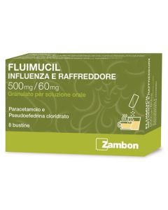 Fluimucil Influenza e Raffreddore 500 mg/60 mg Granulato 8 Bustine