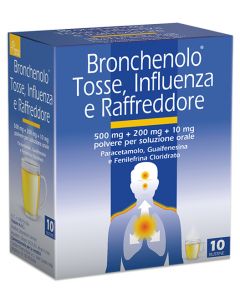 Bronchenolo Tosse Influenza e Raffreddore Polvere Per Soluzione Orale 10 Bustine