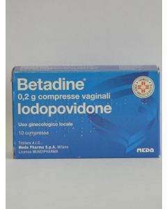 Betadine 200 mg Iodopovidone 10 Compresse Vaginali