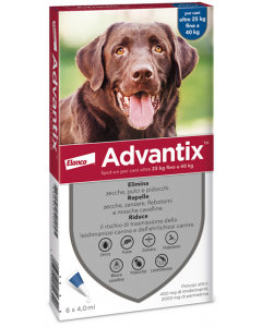 Advantix Spot-on antiparassitario per Cani 25-40 kg 6 Pipette