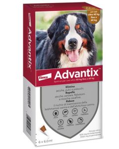 Advantix Spot On Per Cani Da 40kg a 60kg 6 Pipette Da 6ml