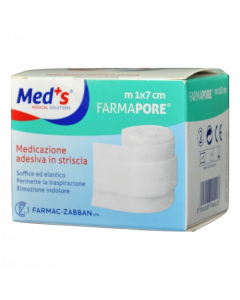 Med's Farmapore Medicazione Autoadesiva Striscia Con Cerotto 1 m x 7 cm